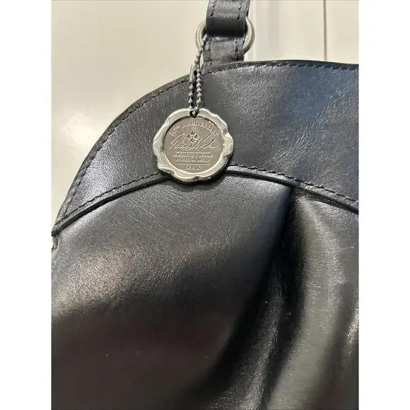 Patricia‎ Nash Macellara Oval Satchel Heritage black Leather Shoulder bag Purse - Picture 4 of 16
